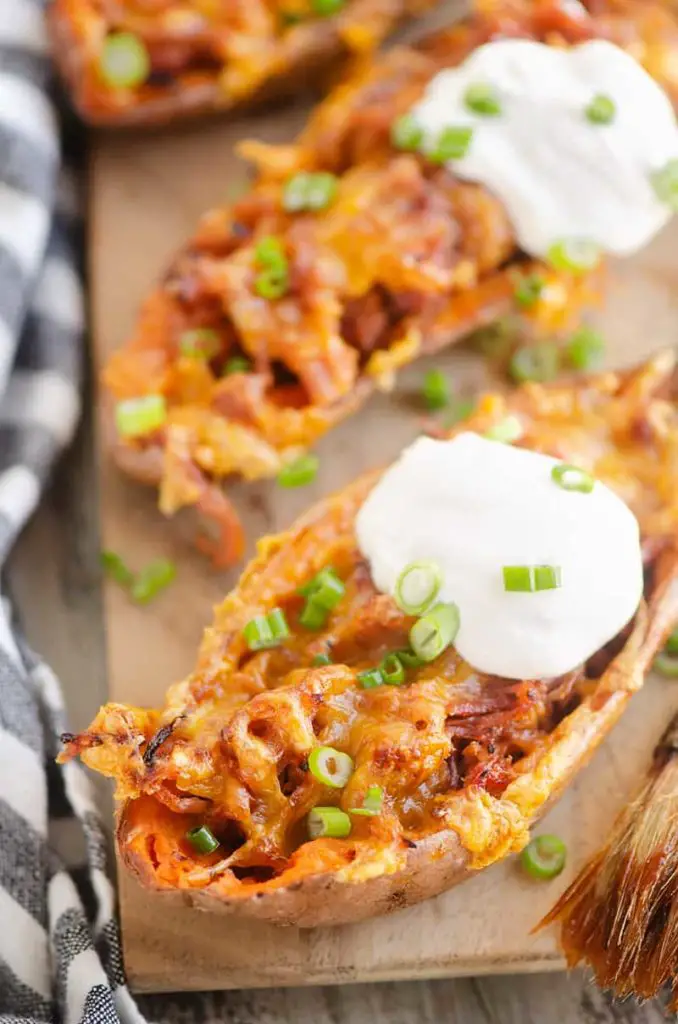 Air Fryer BBQ Pork Sweet Potato Skin