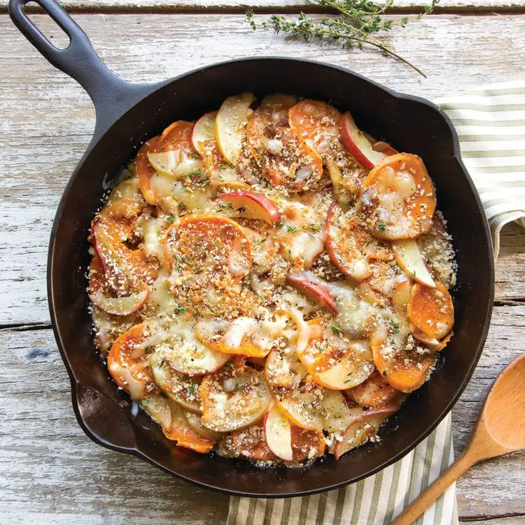 Apple and sweet potato gratin