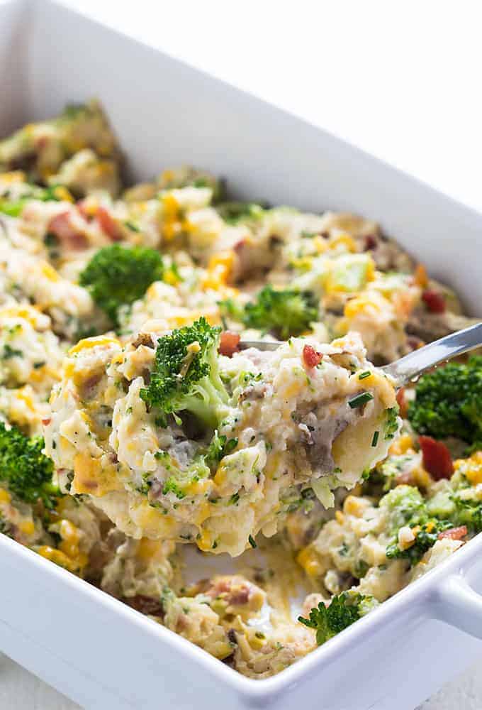 Broccoli Cheddar Sweet Potato Casserole