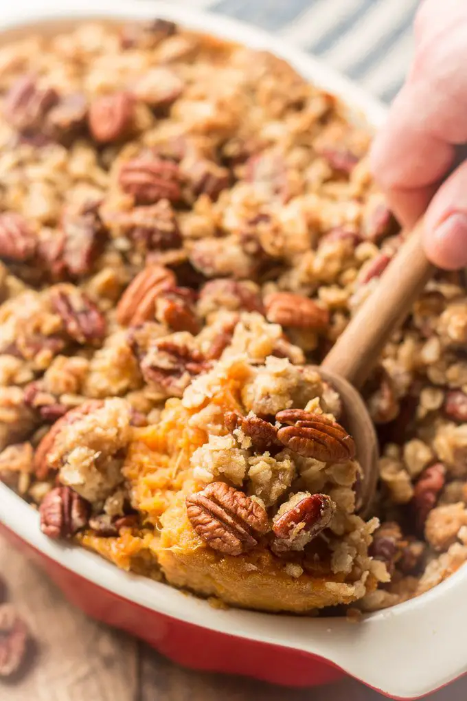 Sweet Potato Casserole With Pecan Topping