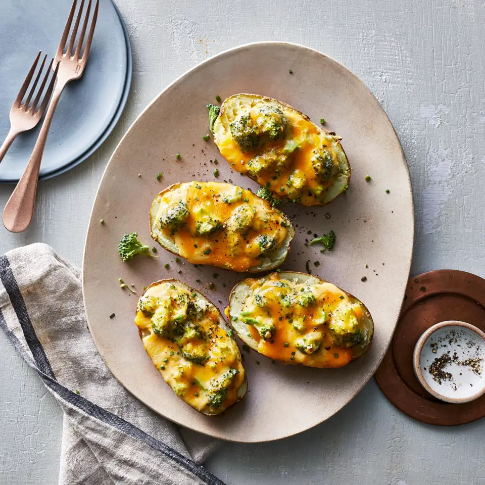 Air Fryer Broccoli & Cheese Baked Potatoes