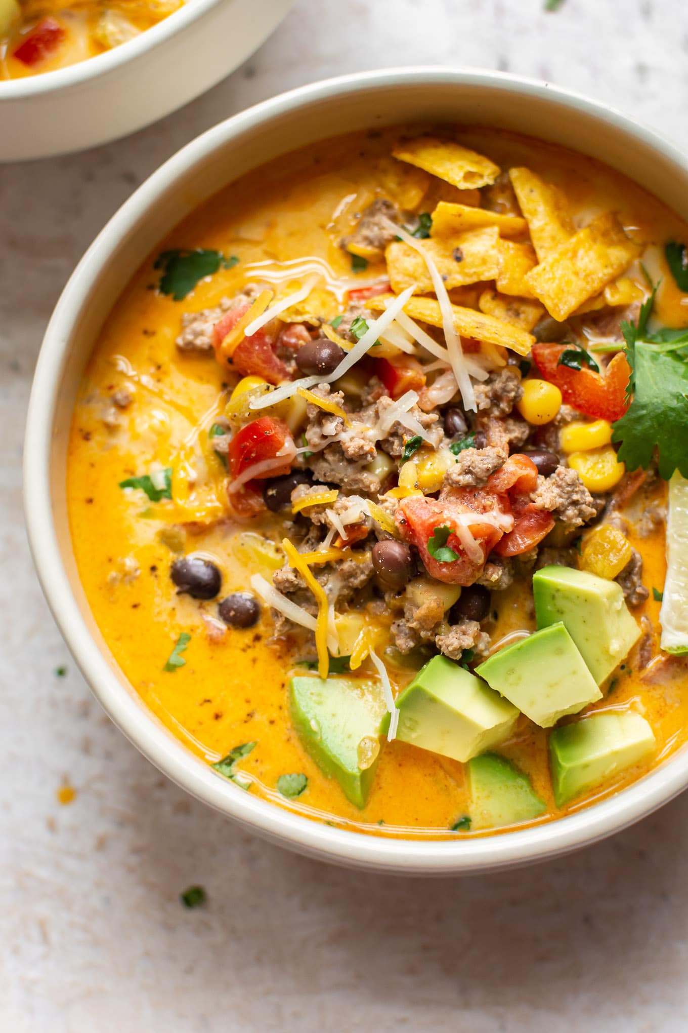 Beefy Corn Taco Soup