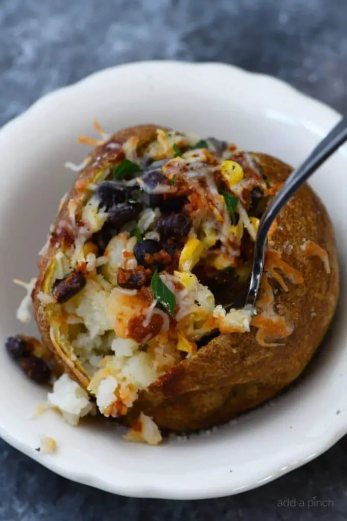 Air Fryer Enchilada Stuffed Baked Potatoes