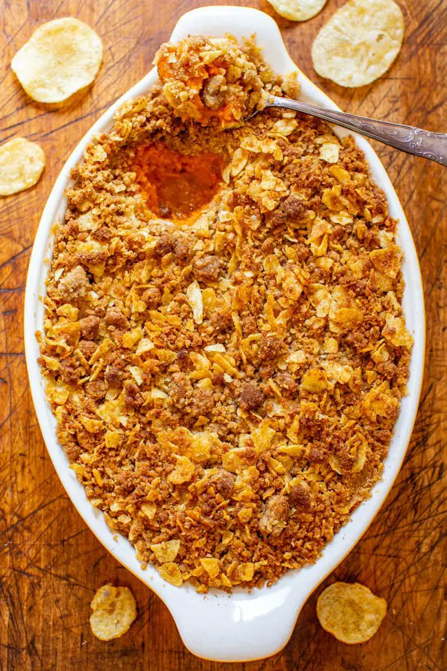 Sweet Potato Casserole With Potato Chip Topping