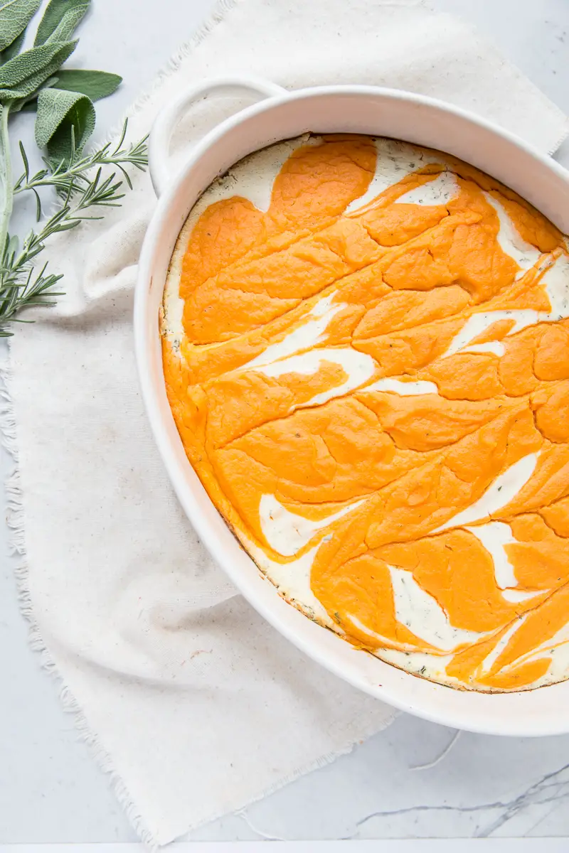 Sweet Potato Casserole With Rosemary And Goat Cheese