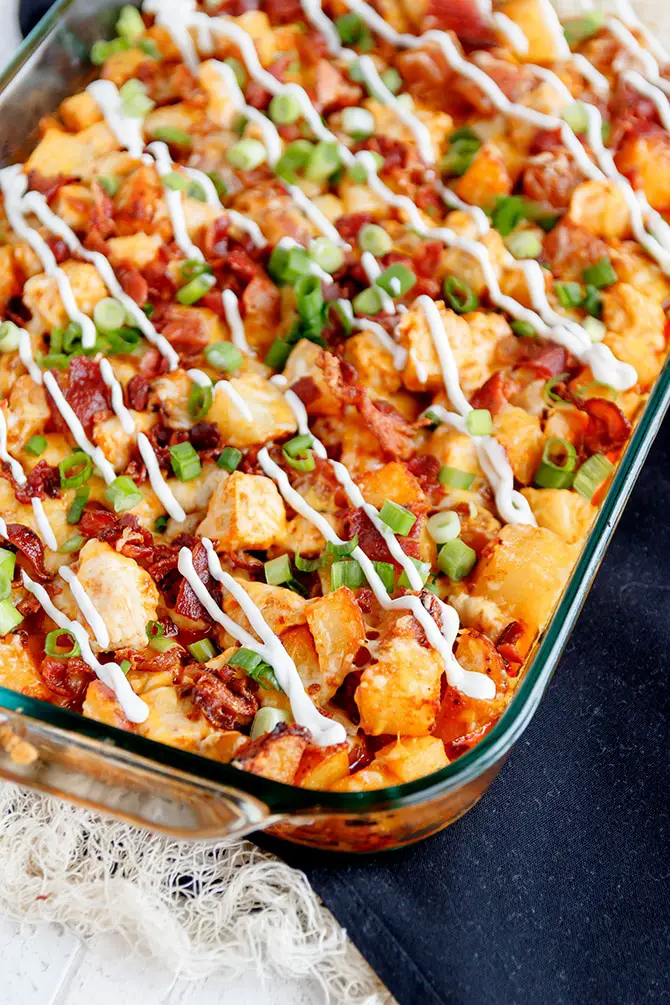 Buffalo Chicken Sweet Potato Casserole