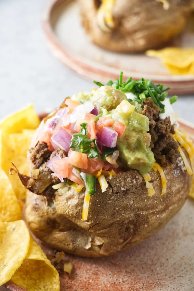 Air Fryer Taco Stuffed Potatoes