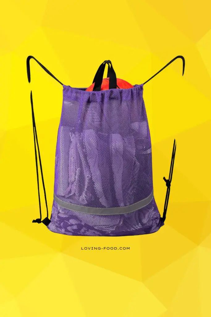 BeeGreen Mesh Drawstring Bag with Zipper Pocket