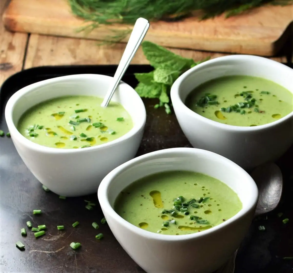 Chilled Cucumber Pea Soup