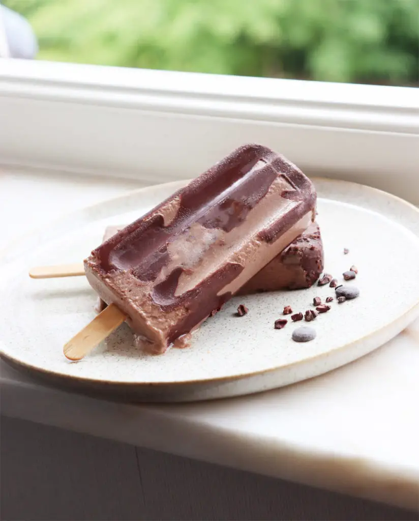 Tofu chocolate ice cream popsicles