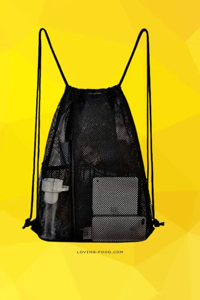 Large Mesh Drawstring Bag for Basketball Sport Equipment Storage Bag Drawstring Backpack for Beach Swimming Toys Gym