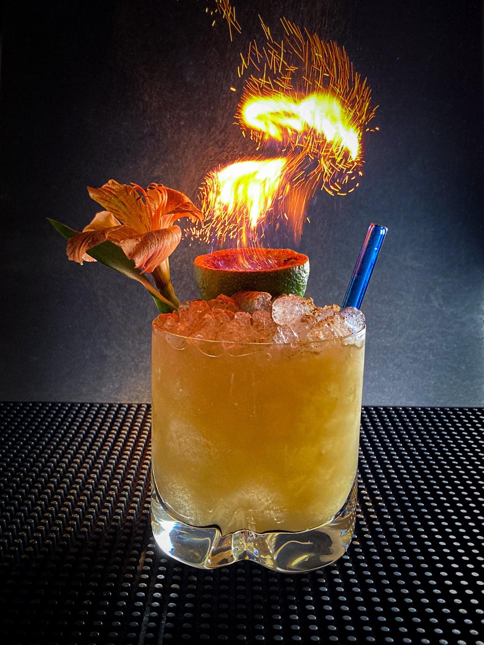 Flaming mai tai