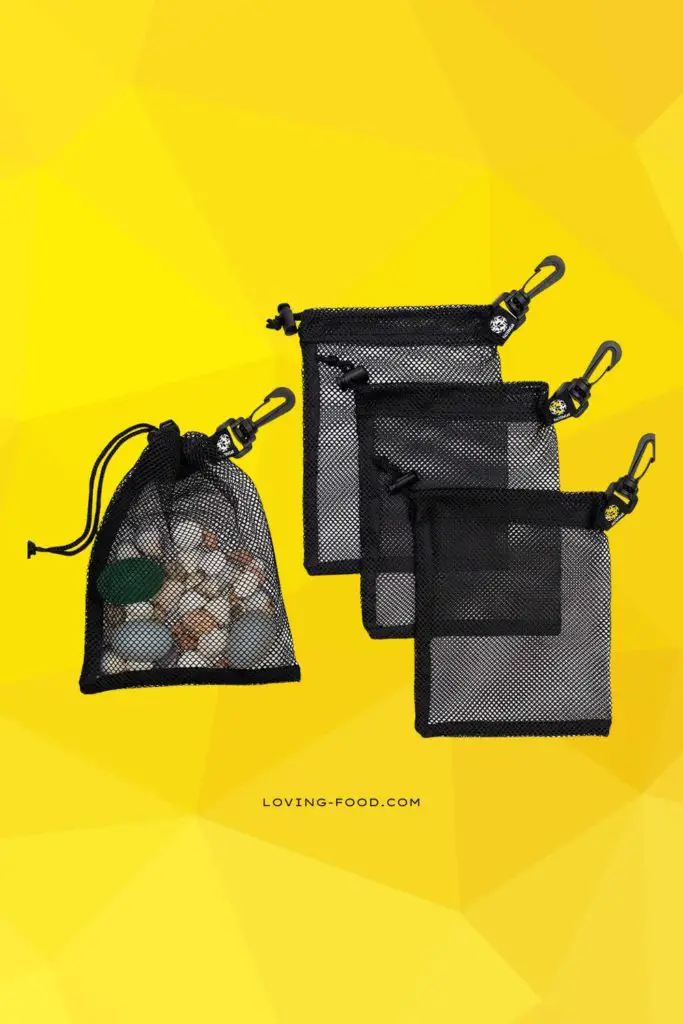 Mesh Drawstring Bag With Clip