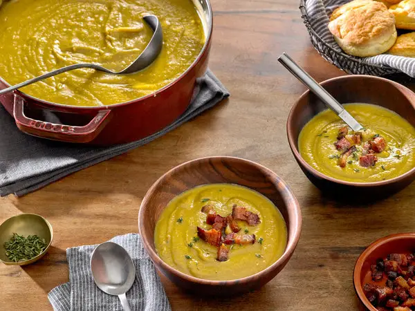 Split Pea Soup With Smoked Bacon And Thyme